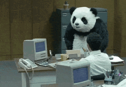Angry Office Panda Table Sweep