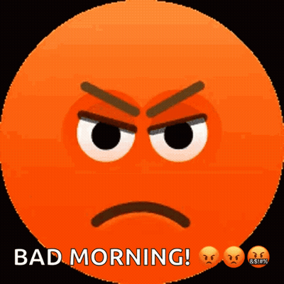 Angry Orange Smiley Bad Morning GIF