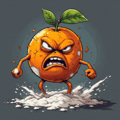 Angry Orange With Fist GIF