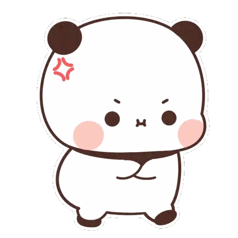 Angry Panda Cartoon Sticker