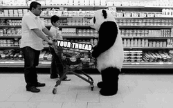 Angry Panda Kicking Groceries GIF