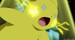 Angry Pikachu Yellow Lightning Thunderbolt Attack GIF