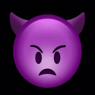 Angry Purple Devil Emoji With Horns GIF