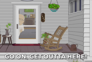 Angry Randy Marsh Pushing Out Family GIF