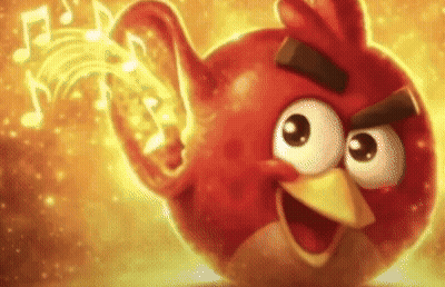 Angry Red Bird With Music Notes GIF