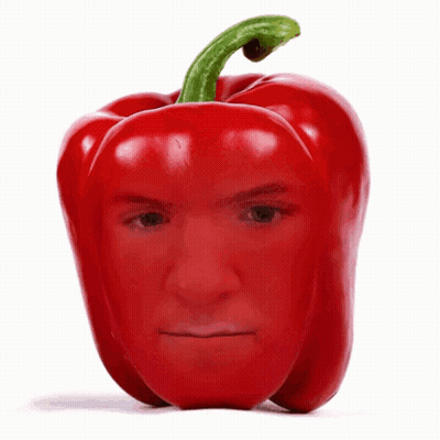 Angry Red Pepper With Teeth GIF