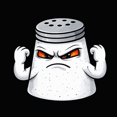 Angry Salt Shaker With Arms GIF