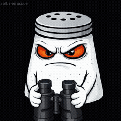 Angry Salt Shaker With Binoculars