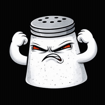 Angry Salt Shaker With Orange Eyes GIF