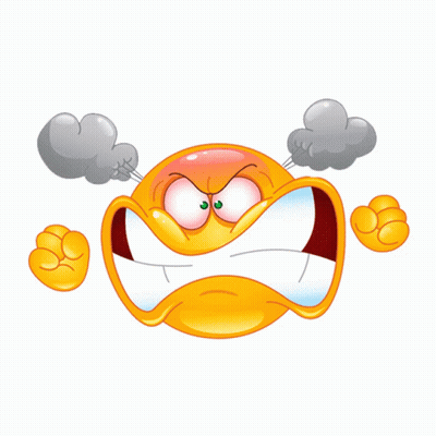 Angry Smiley Face With Smoke From Ears GIF