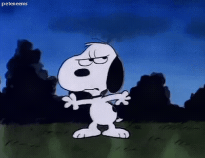 Angry Snoopy Standing In Field GIF