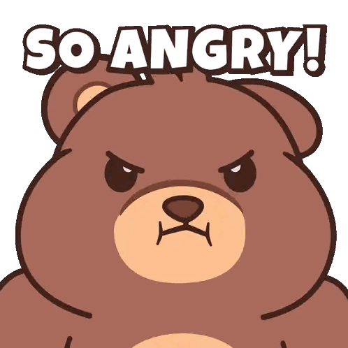 Angry Teddy Bear With Words Sticker