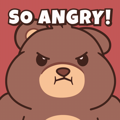 Angry Teddy Bear With Words GIF