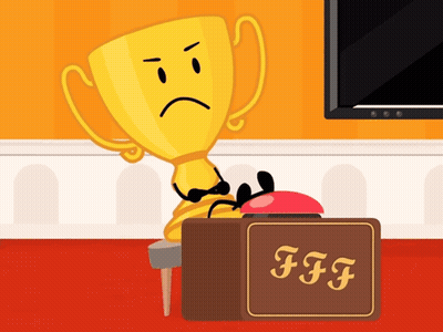 Angry Trophy Next To Box Saying Ff GIF