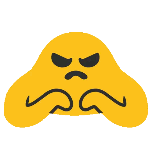 Angry Yellow Smiley Crossed Arms Sticker