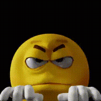 Angry Yellow Smiley With White Gloves GIF