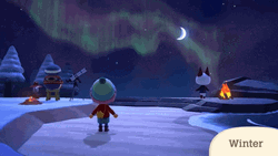 Animal Crossing Winter Aurora Borealis