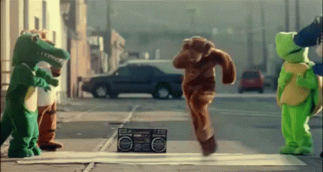 Animal Mascots Breakdancing GIF