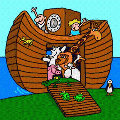Animals In Ark With Letter R GIF