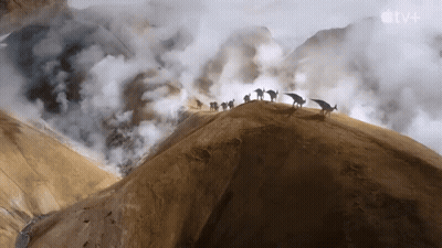Animals On Mountain With Apple TV+ Logo GIF