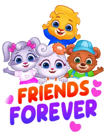 Animals Standing With Friends Forever Text Sticker