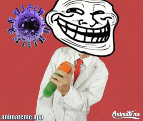 Animate Me App Shows A Troll With A Spray Bottle In His Hand GIF