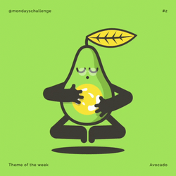 Animated Avocado Doing Yoga GIF