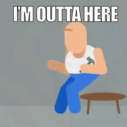 Animated Bald Guy Get Me Outta Here GIF