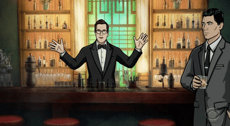 Animated Bartender Calling Potential Customer GIF
