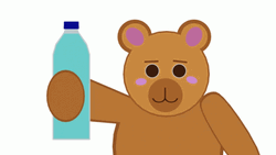 Animated Bear Holding Water Bottle
