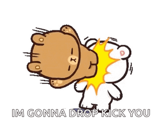 Animated Bears I'm Gonna Drop Kick You GIF