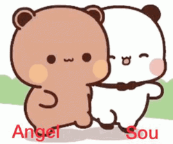 Animated Bears Walking Happily GIF