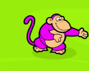 Animated Big Puple Monkey Dancing Swaying Arms GIF