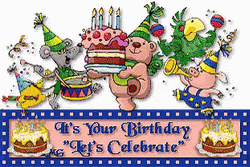 Animated Birthday Celebration Party Animals GIF
