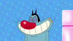 Animated Blue Cat Laughing GIF