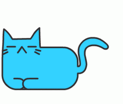Animated Blue Cat Wagging Tail GIF
