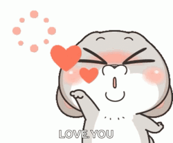 Animated Blushing Character Blowing Kisses GIF