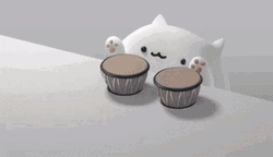 Animated Bongo Cat Tapping Bouncing Bongos GIF