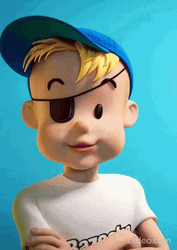 Animated Boy Blowing Bubble Gum GIF