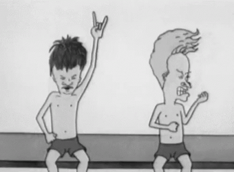 Animated Boy Doing Hook Em Sign GIF