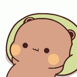 Animated Brown Ber Blowing Bubble Gum GIF