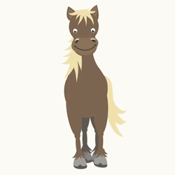 Animated Brown Horse Laughing GIF