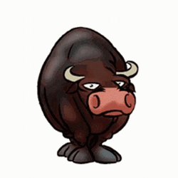 Animated Bull Wagging Its Tail GIF