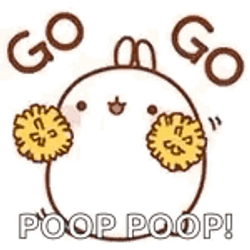 Animated Bunny Gotta Poop Cheer GIF | GIFDB.com
