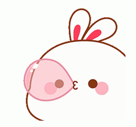 Animated Bunny Popping Bubble Gum GIF