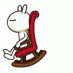 Animated Bunny Rocking Red Chair GIF