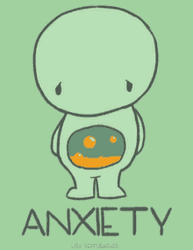 Animated Cartoon Upset Stomach Anxiety GIF