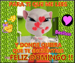 Animated Cat Blowing Kisses Feliz Domingo GIF