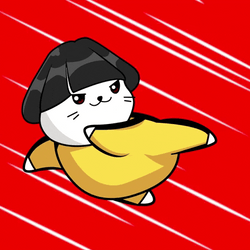 Animated Cat Flying Drop Kick GIF