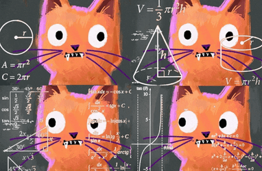 Animated Cat Hangover Math GIF